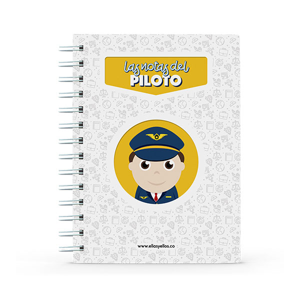 Cuaderno pequeño con diseño de piloto de aviación