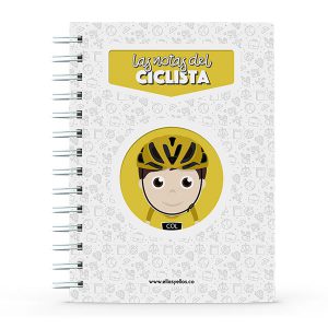 Cuaderno pequeño con diseño de ciclista