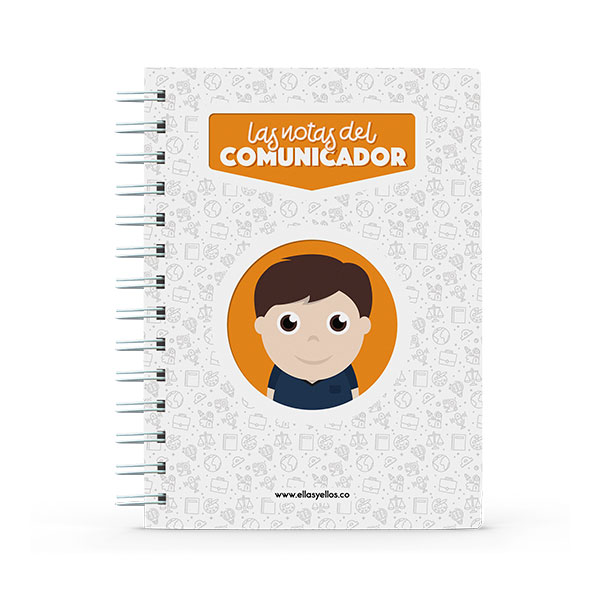 Cuaderno pequeño con diseño de comunicador