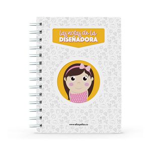 Cuaderno pequeño con diseño de diseñadora gráfica