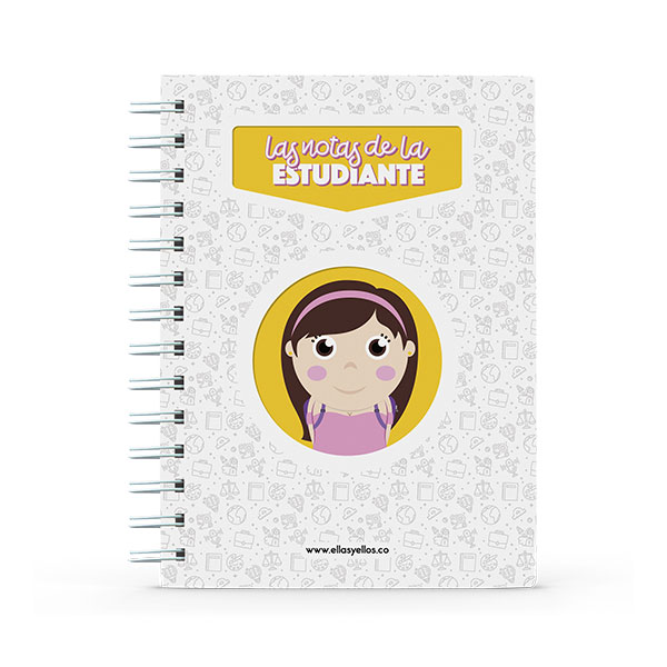 Cuaderno pequeño con diseño de estudiante