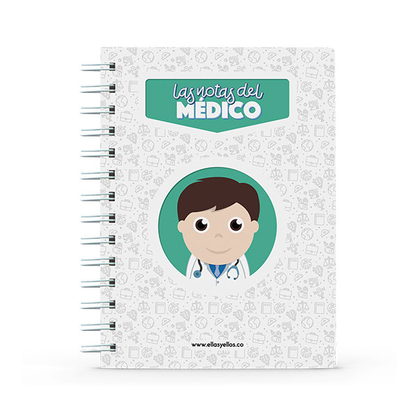Cuaderno pequeño con diseño de médico