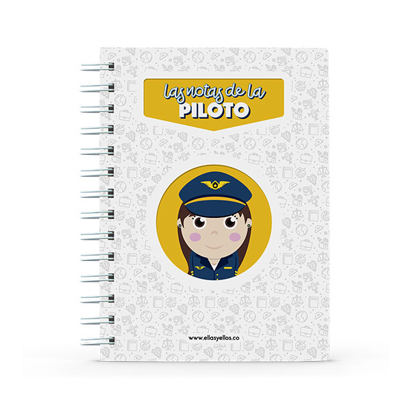 Cuaderno pequeño con diseño de piloto de aviones