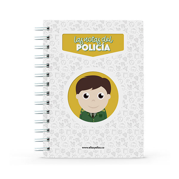 Cuaderno pequeño con diseño de policía