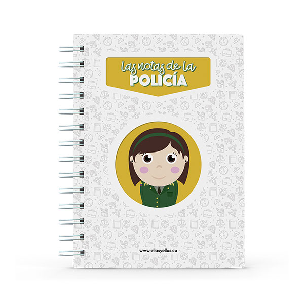 Cuaderno pequeño con diseño de policía