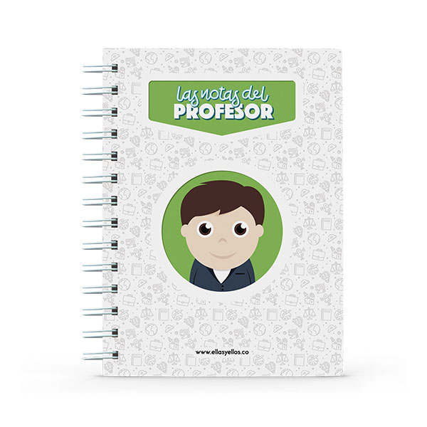 Cuaderno pequeño con diseño de profesor