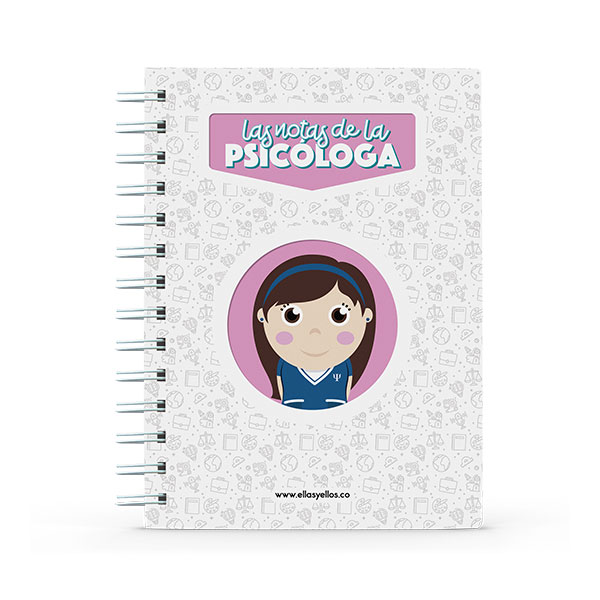 Cuaderno pequeño con diseño de psicóloga