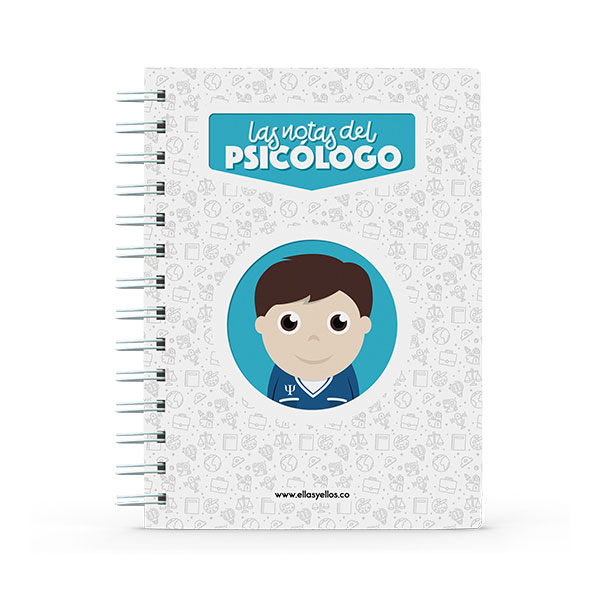 Cuaderno pequeño con diseño de psicólogo