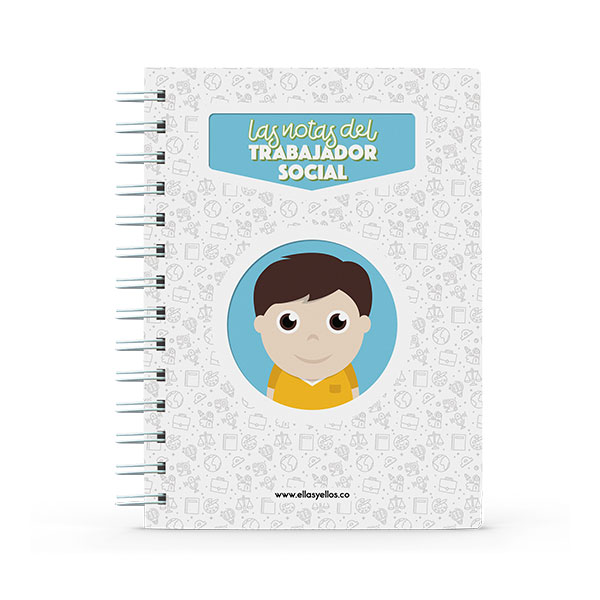 Cuaderno pequeño con diseño de trabajador social