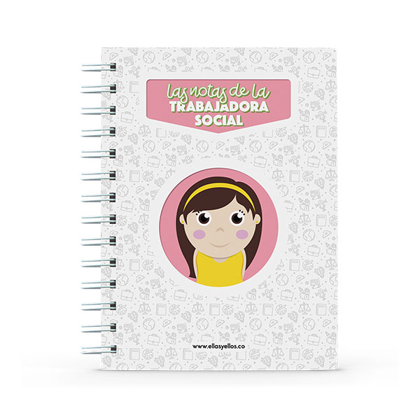 Cuaderno pequeño con diseño de trabajadora social