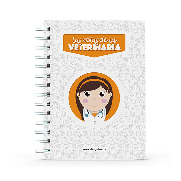 Cuaderno pequeño con diseño de veterinaria