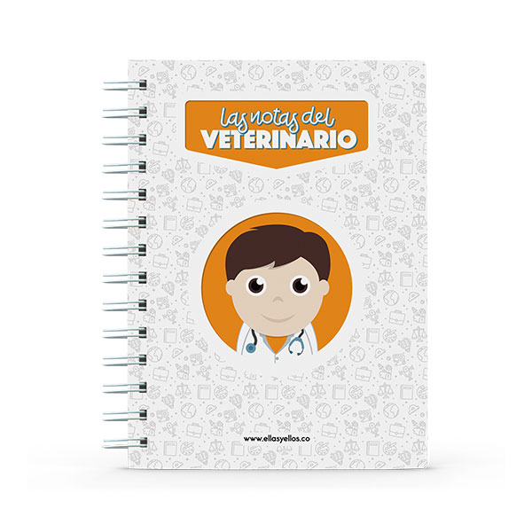 Cuaderno pequeño con diseño de veterinario