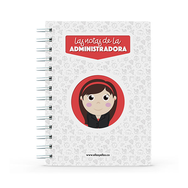Cuaderno pequeño con diseño de administradora