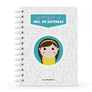 Cuaderno pequeño con diseño de ingeniera de sistemas